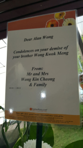 Flower Tribute from Wong Kin Cheong to Allan Wong