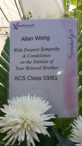 Flower Tribute from ACS Class 59/61 to Allan Wong