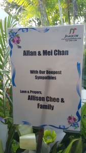 Flower Tribute from allison chee and family to allan and mei chan