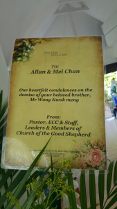 Flower Tribute to Allan and Mei Chan from the Church of Good Shepard