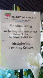 Flower Tribute from Discipleship Training Center to Allan Wong