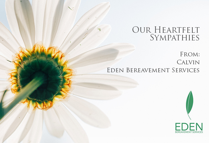 Heartfelt sympathies offered by Calvin from Eden Bereavement Services to the family of late Mrs. Ng Maggie